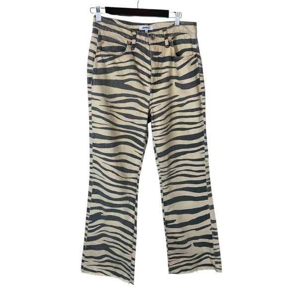Re/Done 70s Tiger Print Flared-Leg Jeans - Picture 2 of 14